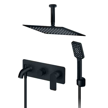 Uzidna baterija S2 BLACK 231707B sa tuš ružom 210x210 mm