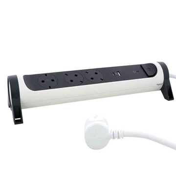 Slika Produžni kabl Legrand 3×2P+E 16A + 2 USB 1.5 m sa prenaponskom zaštitom 694508