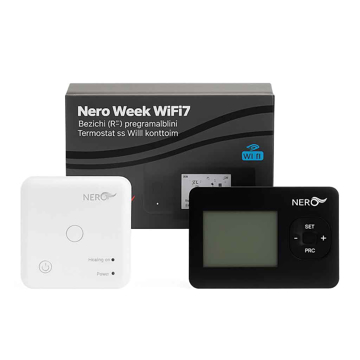 Slika Digitalni programabilni bežični (RF) termostat sa WiFi kontrolom Nero Week WiFi7 crni – set