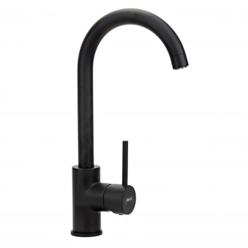 Crna baterija za sudoperu Minotti Tubo Dark Elegance 6118-3B labud sa tri cevi