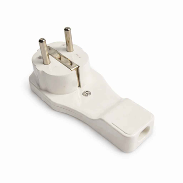 Beli ultra tanki monofazni utikač 16A za 230V koji ne štrči iz zida