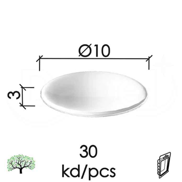 Slika Odbojnik samolepljivi za nameštaj UH transparentni Ø10×3,0 mm (30 kom) 0218075