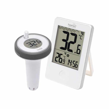 Bežični termometar za bazen sa spoljašnjom plivajućom jedinicom i unutrašnjim LCD displejom za prikaz temperature vode